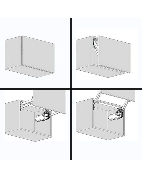 Blum Aventos HL Hochliftklappe inkl. Abdeckkappen anthrazit, Klappenbeschlag für 1,75 - 11,75 kg Frontgewicht