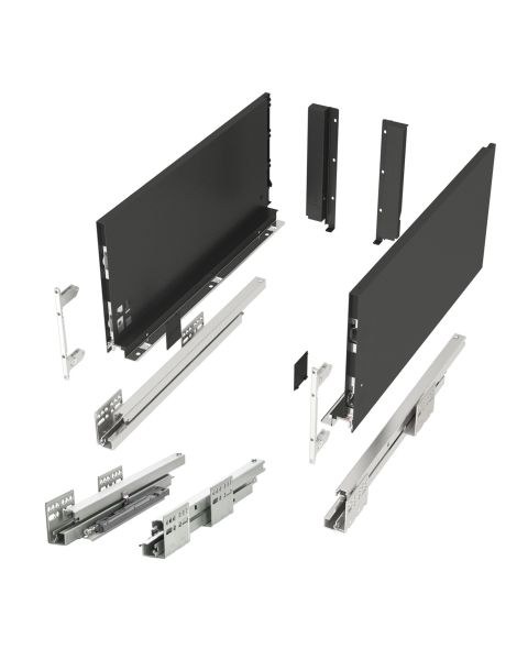 Schubladensystem JUNKER SLIM Push to Open anthrazit H: 199 mm, bis 35 Kg belastbar