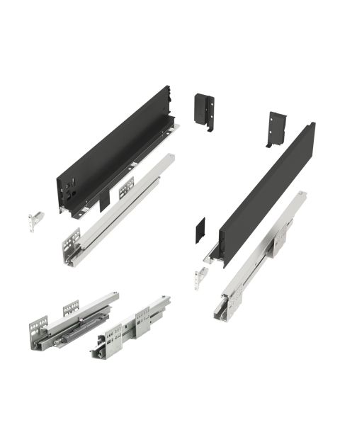 Schubladensystem JUNKER SLIM Push to Open anthrazit H: 84 mm, bis 35 Kg belastbar