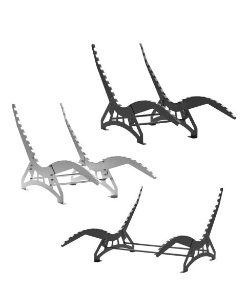 Waldsofa Bausatz Untergestell LOUNGER (ohne Holzlatten) 680 / 1350 mm breit Gartenliege für Garten oder Terrasse