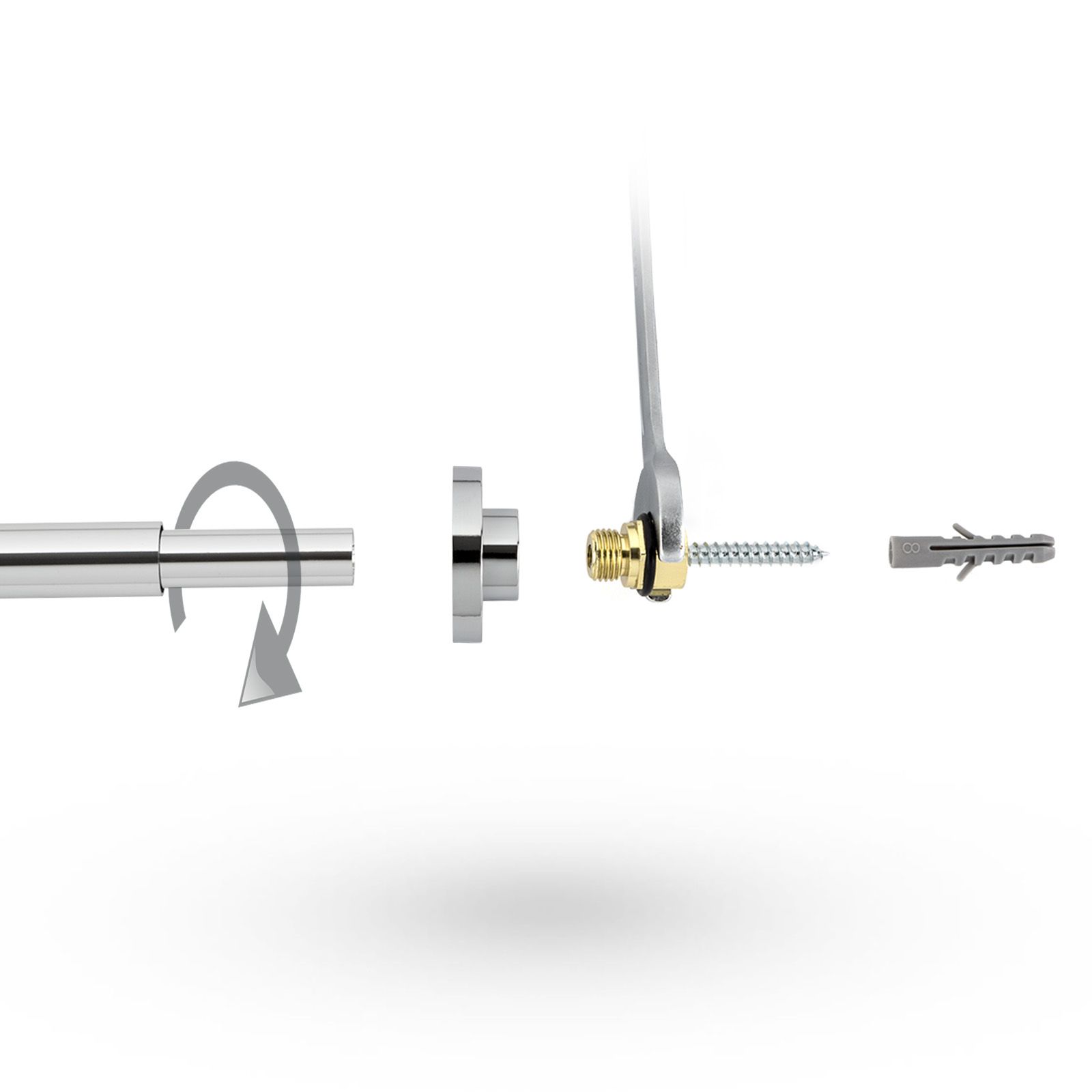 2 pièces SO-TECH® Porte-Serviettes Extensible 1-bras 325 mm Chrome poli Porte-Linges Barre Glissière Porte-Serviette 